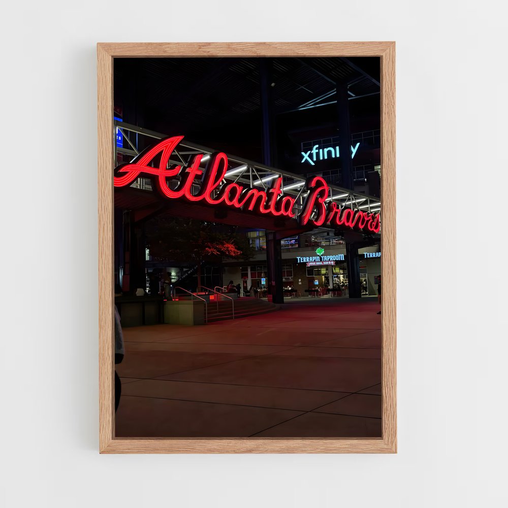 Poster Neon Braves – affiche Baseball (vue 4)